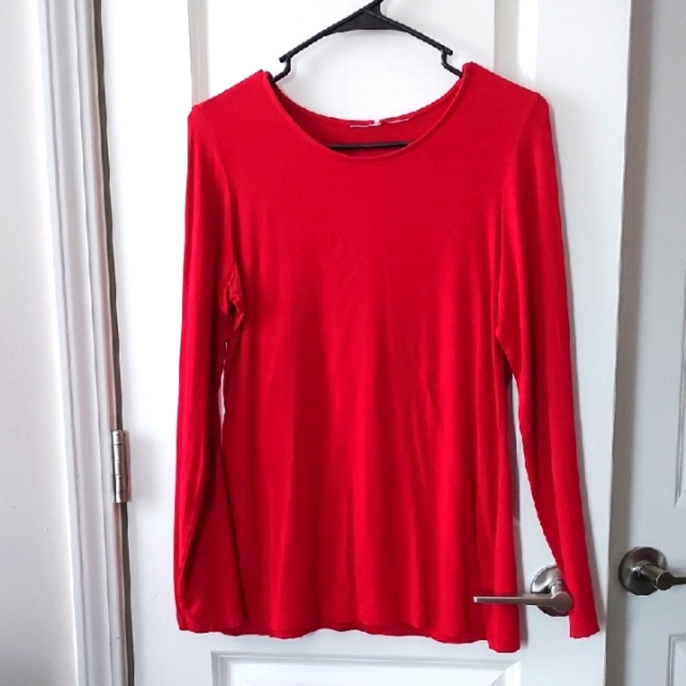 Red Long Sleeve Women's Top